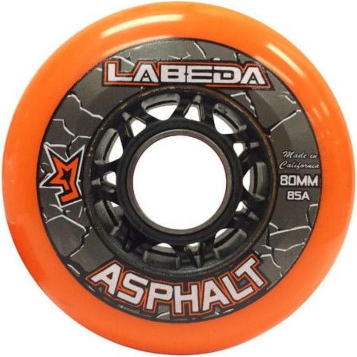 Immagine prodotto Labeda Asphalt 1-teiliges Rollhockey-Rad (72 mm, Schwarz/Orange) (72 mm)