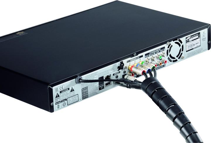 Immagine prodotto Hama Guaina flessibile per cavi a spirale, universale, 7,5 - 30 mm, 2,5 m, nera (Tubo a spirale per cavi, 250 cm)