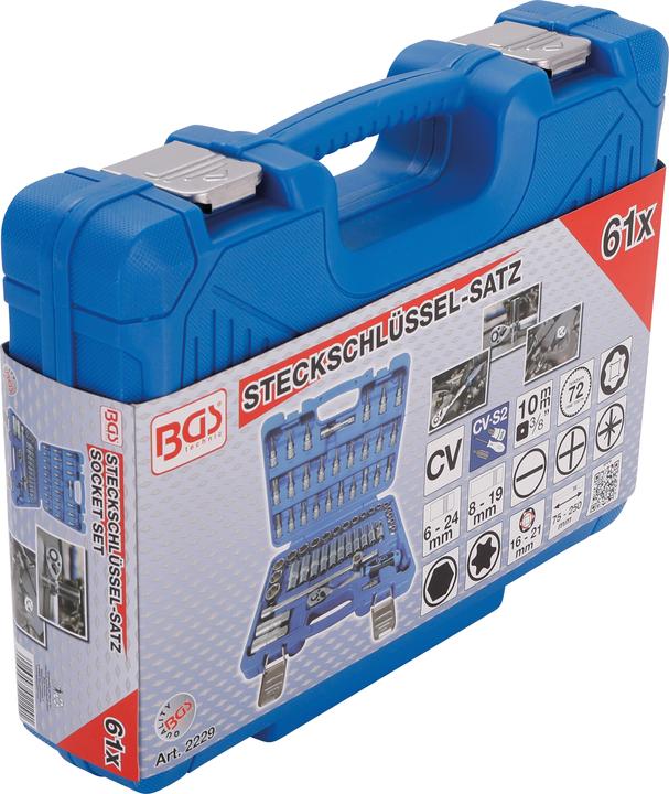 Actual product image BGS Socket Set 10 mm (3/8") Drive 61 pcs.