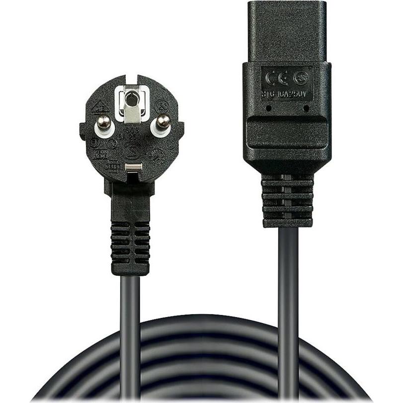 Thumbnail - Lindy 2m Schuko auf IEC C19 Netzkabel fuer IEC-Kaltgeraeteverbindungen bis 16A (2 m), Stromkabel