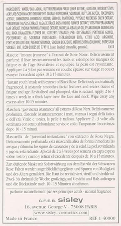 Actual product image Sisley Masque Crème à la Rose Noire (60 ml)