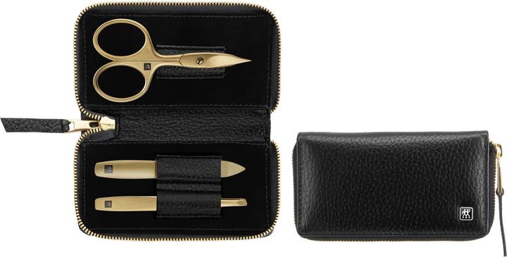 Produktbild Zwilling Classic INOX Rahmenetui 3tlg. Leder, schwarz/gold