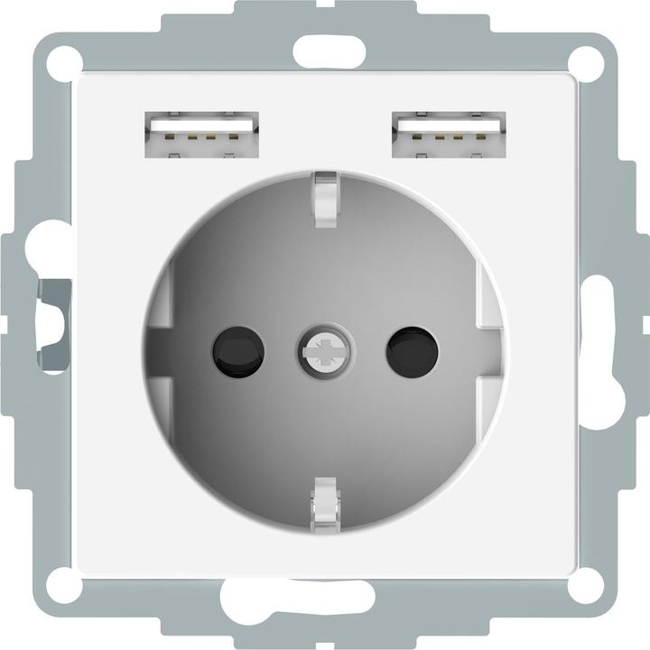Produktbild ELSO Steckdose m.USB 16A/250V ELG365344 Joy reinweiss