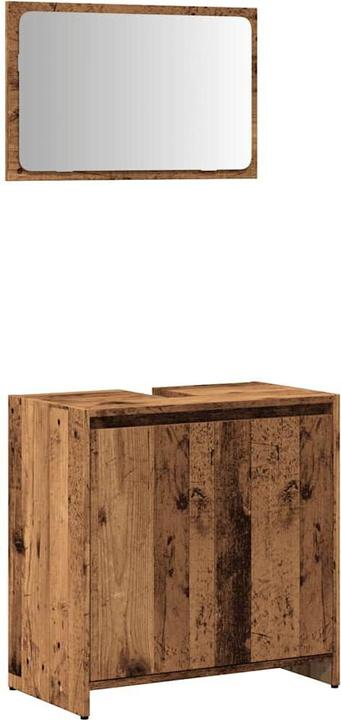 Actual product image vidaXL 2-tlg. Badmöbel-Set Altholz-Optik Holzwerkstoff