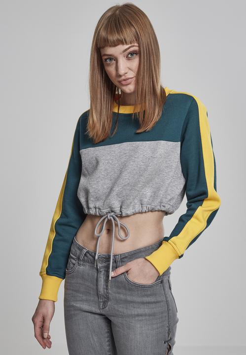 Produktbild Urban Classics Ladies Cropped 3-Tone Stripe Crew (S)