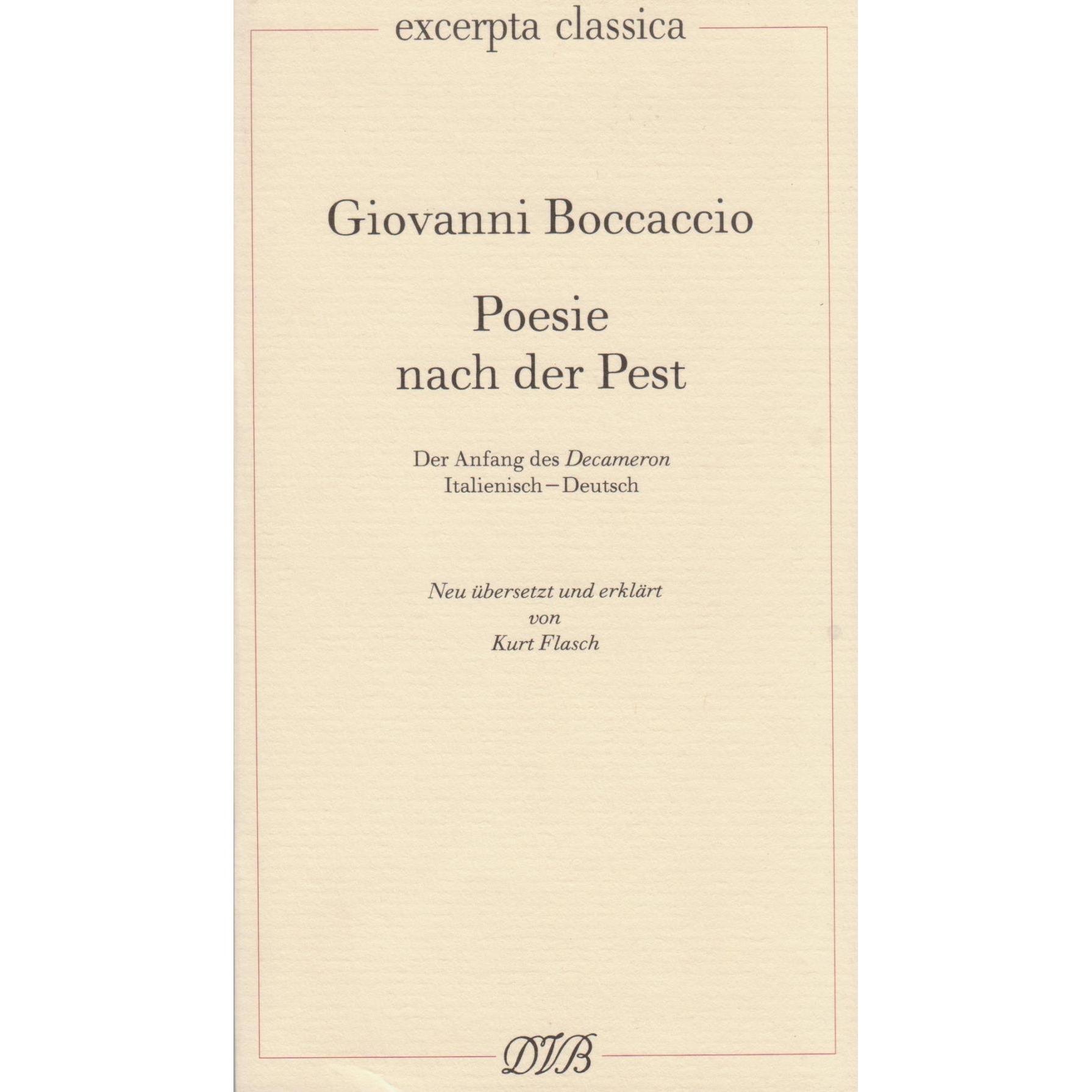 Poesie nach der Pest, Fachbücher von Giovanni Boccaccio