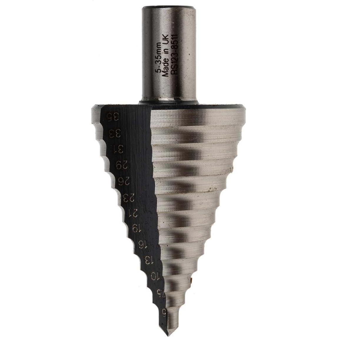 Rs Pro, Bohrereinsatz, 5-35mm HSS step drill bit 13mm shank (35 Millimeter)