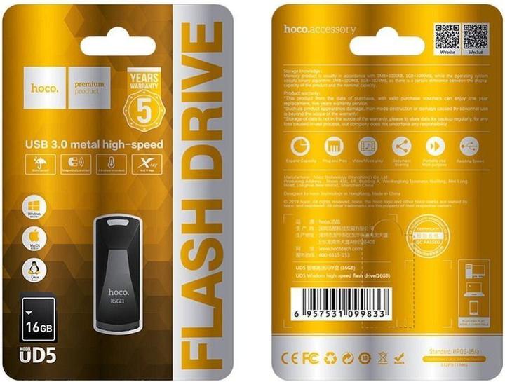 Actual product image Hoco Memory cards pendrive UD5 16GB USB3.0 (16 GB, USB-A)