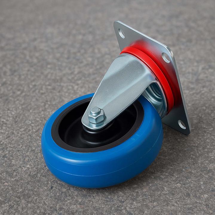 Image du produit Wiltec Kit Roulettes 160mm 300kg/roue 2x Pivotantes avec frein 2x Fixes Charge lourde Plaque Support Transp