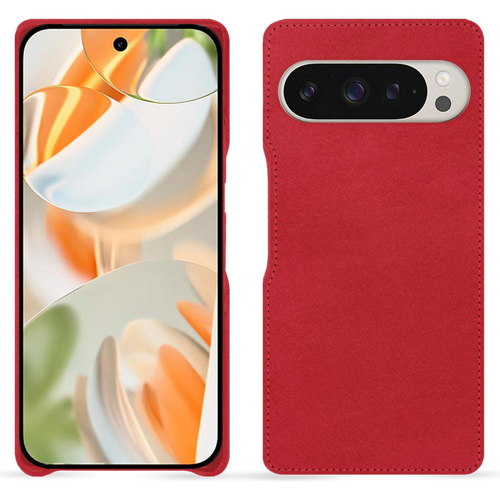 Noreve Lederschutzhülle (Google Pixel 9 Pro Fold), Smartphone Hülle, Rot