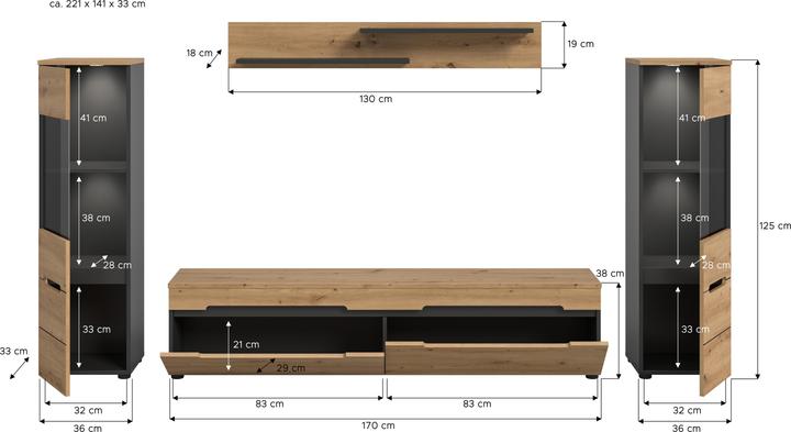 Produktbild Xonox Home Canu (272 x 33 x 141 cm)