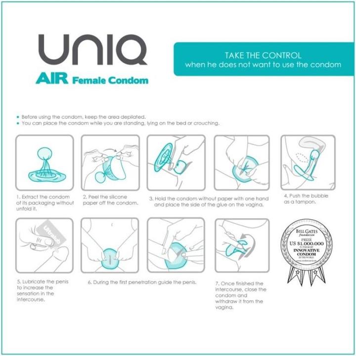 Produktbild Uniq AirFemale» Frauenkondom 3 Stück, latexfreie Frauenkondome mit einzigartiger AirBubble (3 Stk.)