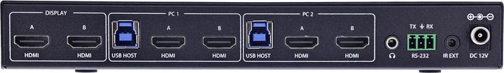 Produktbild InLine ® KVM Switch, 2-fach, HDMI, Dual Monitor, 8K60Hz, USB Hub, schwarz