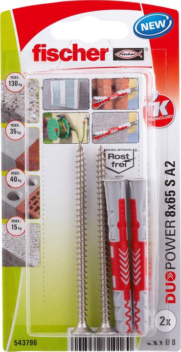 Actual product image Fischer DuoPower 8x65 S A2 K (2) (2 pcs.)