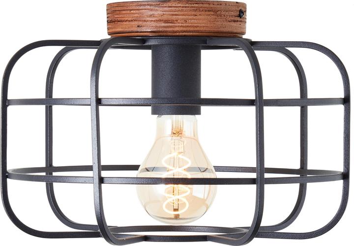 Produktbild Brilliant Plafondlamp Gwen E27 max 1x60W - Hout/Zwart (E27)