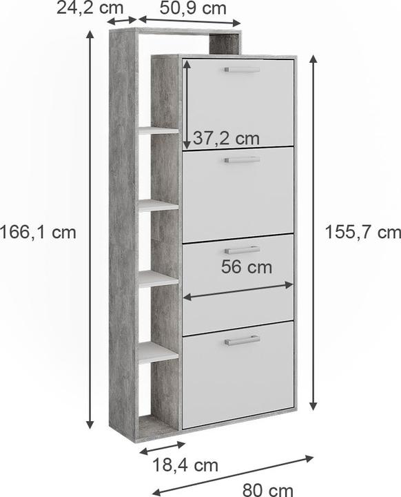 Actual product image Vicco Orlando (80 x 24.20 x 166.10 cm)