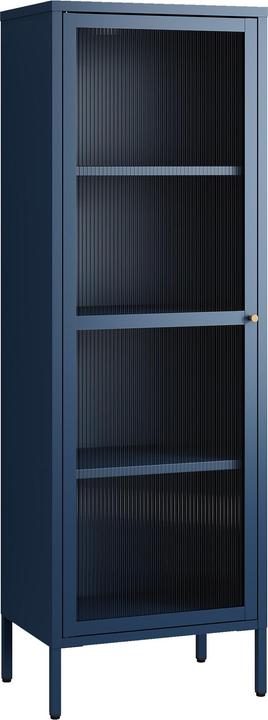 Produktbild En.Casa Vitrinenschrank Säkylä Stahl 150x50x35 cm Navyblau (150 x 50 x 35 cm)