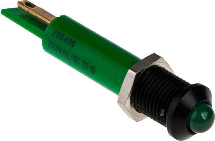 Produktbild RS PRO LED erhaben 8mm schwarz 230Vac grün