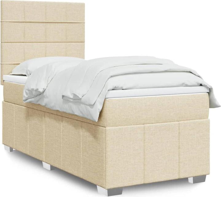 Produktbild vidaXL Bo x springbett mit Matratze 90 x 200 cm Stoff (90 x 200 cm)