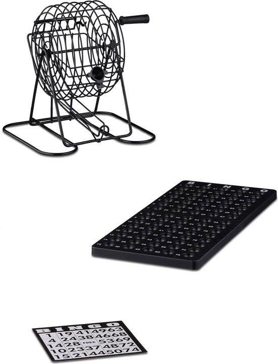 Actual product image Relaxdays Bingo game with lottery drum (English)