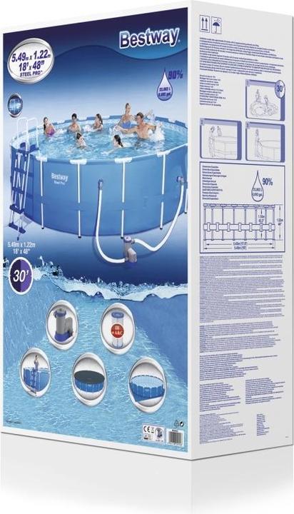 Image du produit Bestway Steel Pro MAX Frame Pool Kit complet avec pompe de filtration Ø 549 x 122 cm (549 x 122 cm)