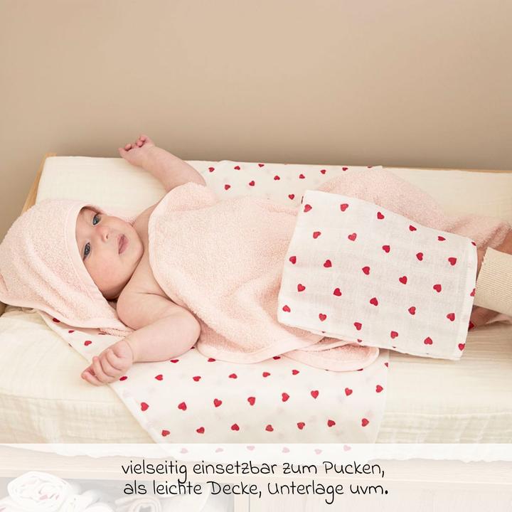 Image du produit Meyco Sweet Heart mouchoirs en mousseline - pack de 3 (70 cm, 70 cm)