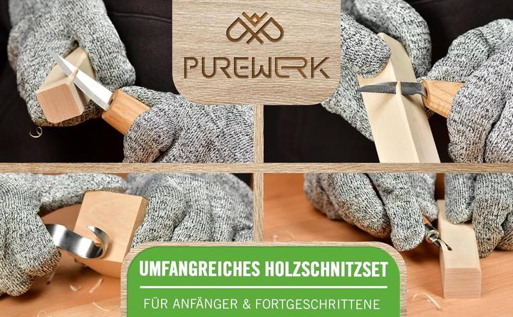 Immagine prodotto Purewerk Holzschnitzset für Erwachsene (22-teilig)