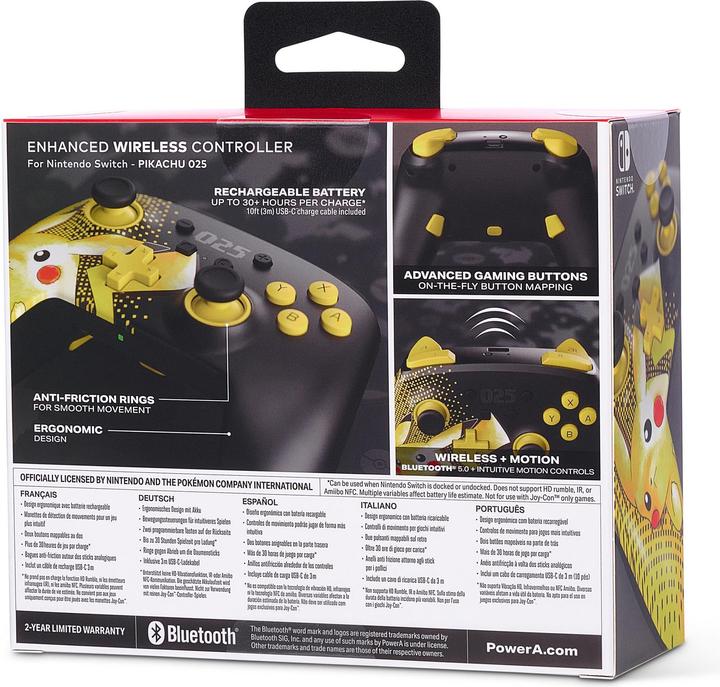 Produktbild PowerA Enhanced Wireless Switch Controller - Pikachu 025 (Switch Lite, Switch)