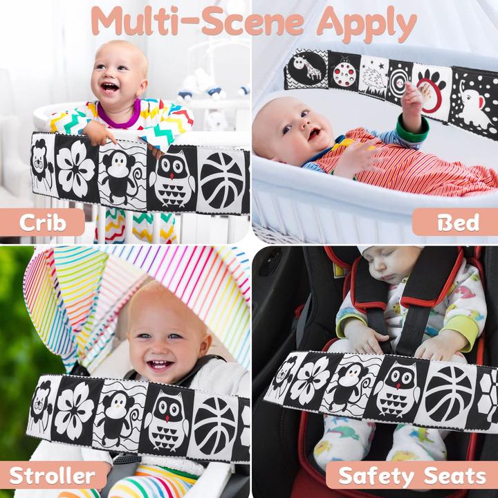 Image du produit Activity Board Livre contrasté pour bébé, livre en tissu double face pour bébé, livre d'images souple en tissu