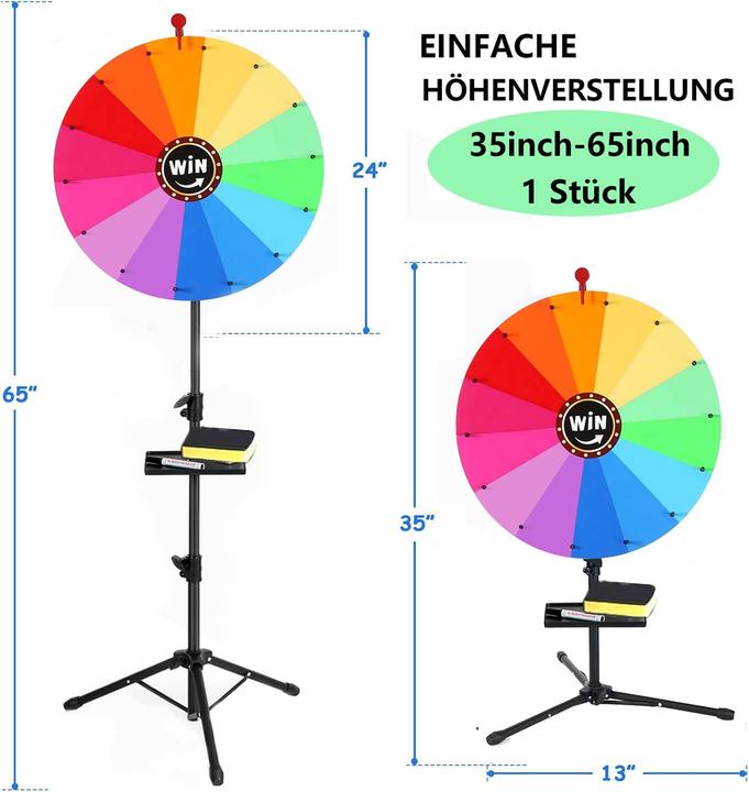 Produktbild Aiyjwxinp Drehbares Glücksrad mit verstellbarem Ständer (Deutsch)