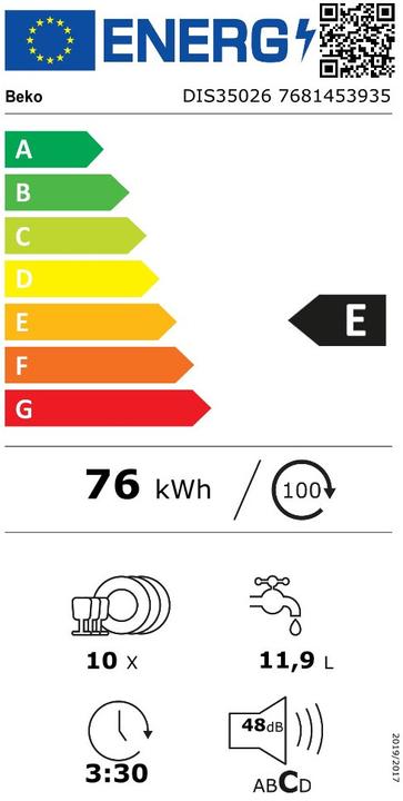 Energie-Label Beko DIS35026