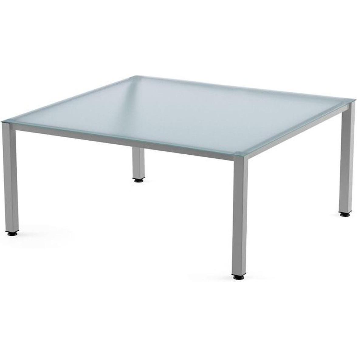 Rocada, Schreibtisch, Schreibtisch Executive BxTxH 120x120x73cm Gestell grau Platte Glas satiniert (120 x 120 x 73 cm)