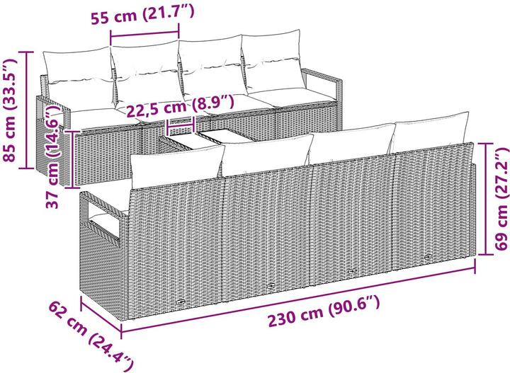 Produktbild vidaXL Gartensofa-set