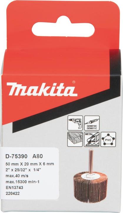 Productafbeelding Makita Lamellenschuurbord 50 x 20 / G80 (Korrelgrootte 80)