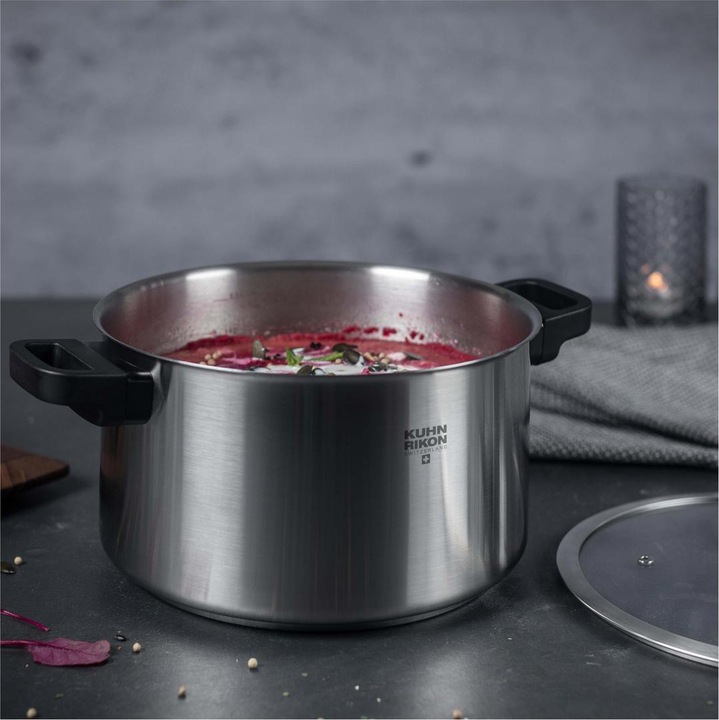 Actual product image Kuhn Rikon Locarno pot 6.0 L · Ø 24 cm (24 cm, Pot, Stainless steel)