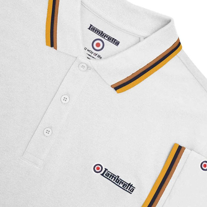 Actual product image Lambretta Mens SS25 Triple Tipped Big & Tall Polo Shirt (3XL)