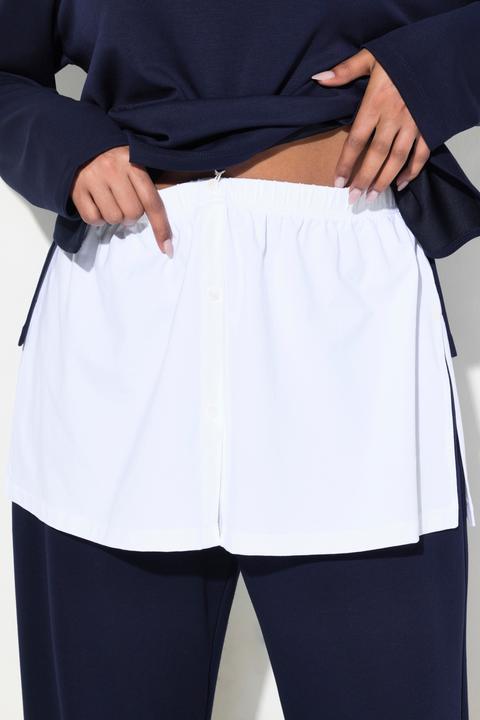 Produktbild Ulla Popken Sweatshirt, Bluseneinsatz, V-Ausschnitt, Langarm (42, 44)