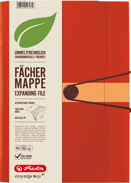 Productafbeelding Herlitz 11411279 Dossieromslag van polypropyleen (PP) Oranje (A4, 1 x)