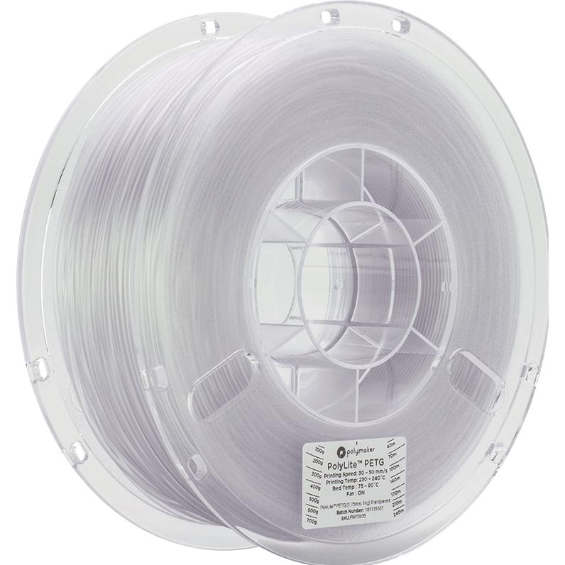 Polymaker PolyLite PETG Argento 1,75mm 1kg (PETG, 1.75 mm, 1000 g, Argento), Filamenti stampa 3D, Argento