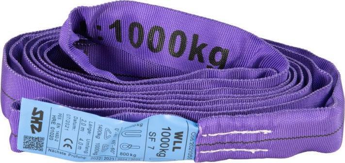 SHZ Round sling length 2m / 1000kg according to EN 1492-2 SF7 purple