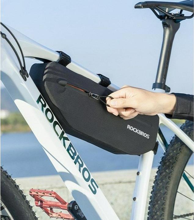 Image du produit Rockbros AS-043 Sacoche de vélo avec velcro 3l - noir (3 l, Sacoche de cadre)