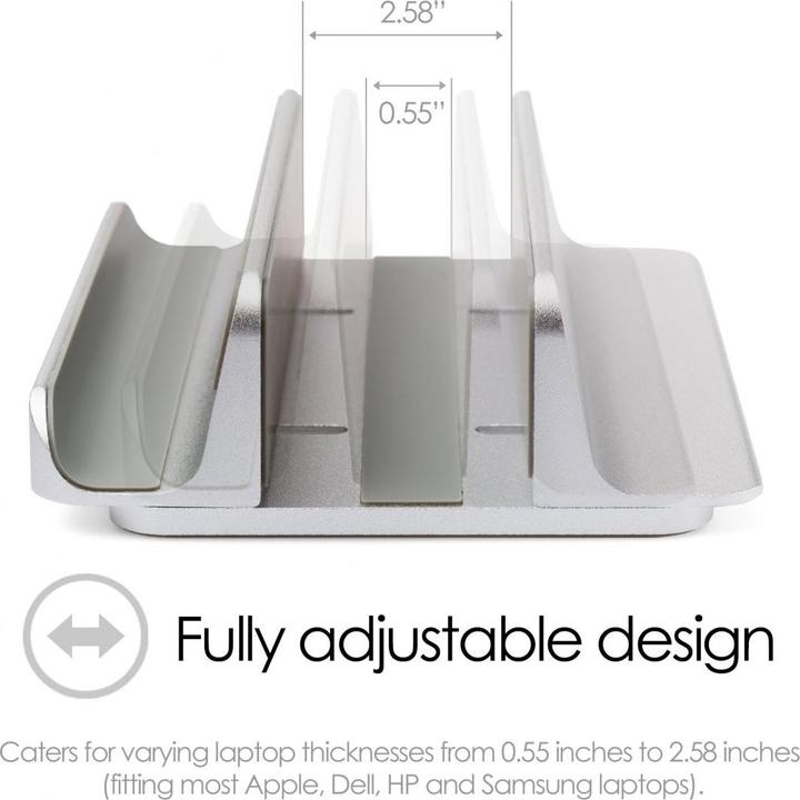 Actual product image Desire2 Double table stand tablet + Macbook/Ultrabook, silver