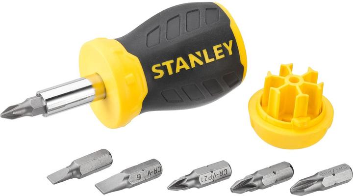 Actual product image Stanley Bit screwdriver short+6 bits (Phillipps cross recess (PH), Port)