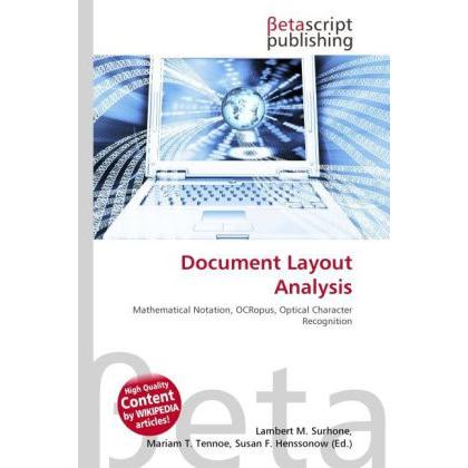 Document Layout Analysis, Fachbücher von Lambert M. Surhone, Mariam T. Tennoe, Susan F. Henssonow