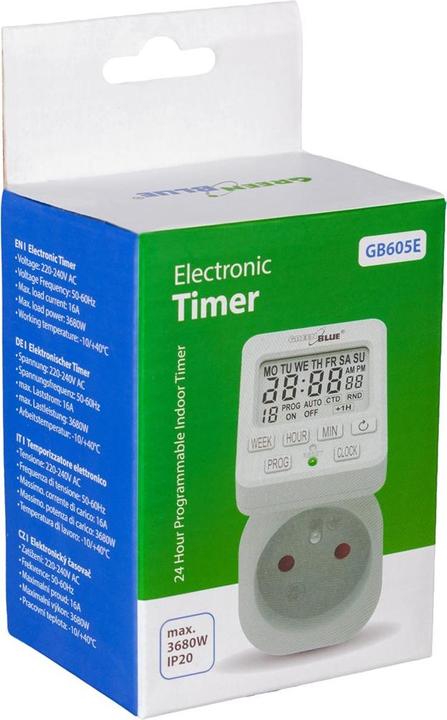 Immagine prodotto Greenblue digitale Zeitschaltuhr max. Belastung 16A IP20 GB605 E