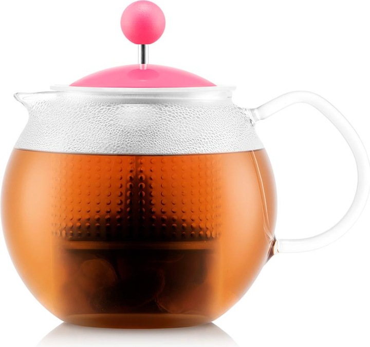 Bodum Boîte à thé avec poignée en verre et couvercle coloré (0.50 l)