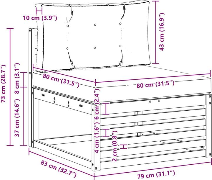 Produktbild vidaXL Outdoor-Sofa