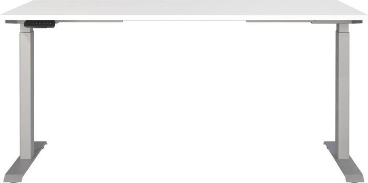 Produktbild Germania JET höhenverstellbarer Schreibtisch weiss rechteckig, T-Fuss-Gestell silber 160,0 x 80,0 cm (160 x 72 cm)