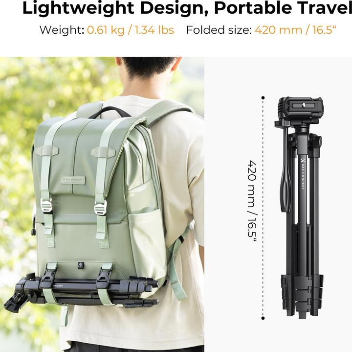 Actual product image K&F Concept B174A1 Magnesium Aluminum Alloy Tripod (Metal)
