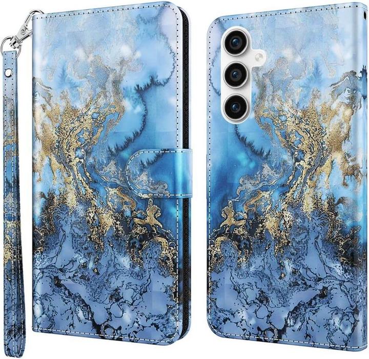 Actual product image Cover-Discount Galaxy S23 FE - Case glitter effect flowers black (Samsung Galaxy S23 FE)